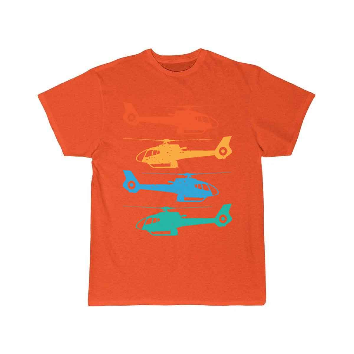 Retro Sunset Helicopter T-SHIRT A V 8 R