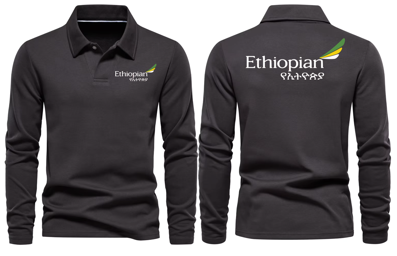 ETHIOPIAN LONG SLEEVE  POLO