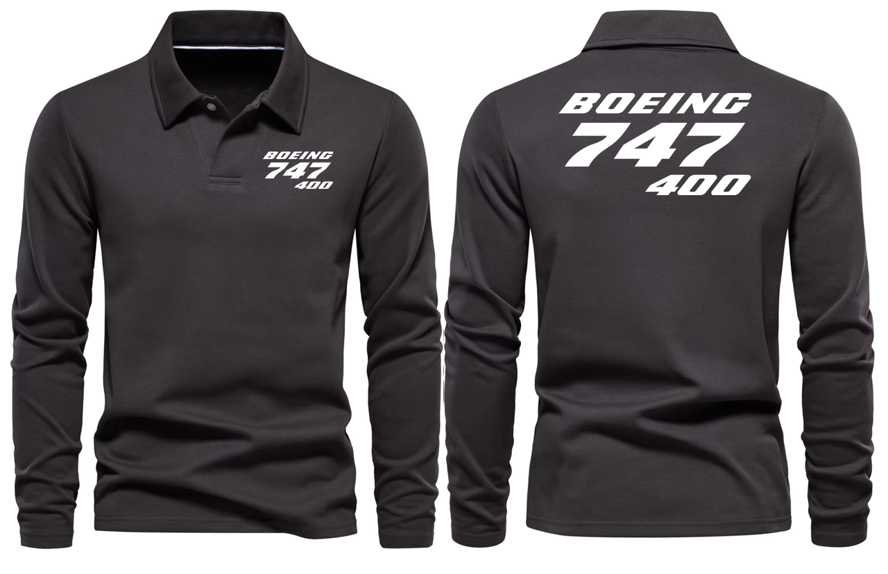 BOEING 747 - 400 LONG SLEEVE  POLO