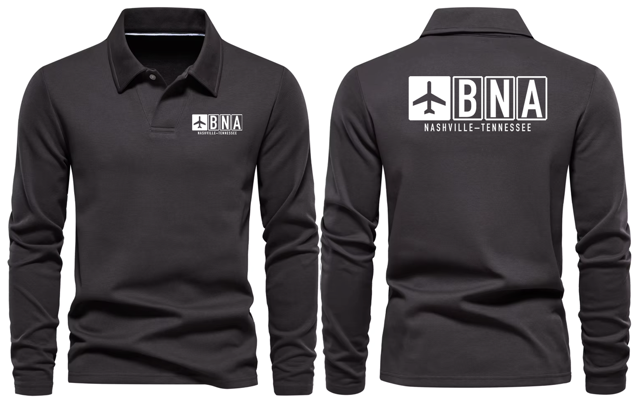 BNA AIRPORT LONG SLEEVE POLO