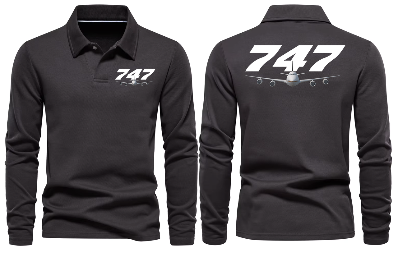BOEING 747 LONG SLEEVE  POLO