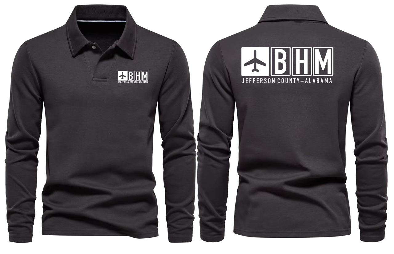 BHM AIRPORT LONG SLEEVE POLO