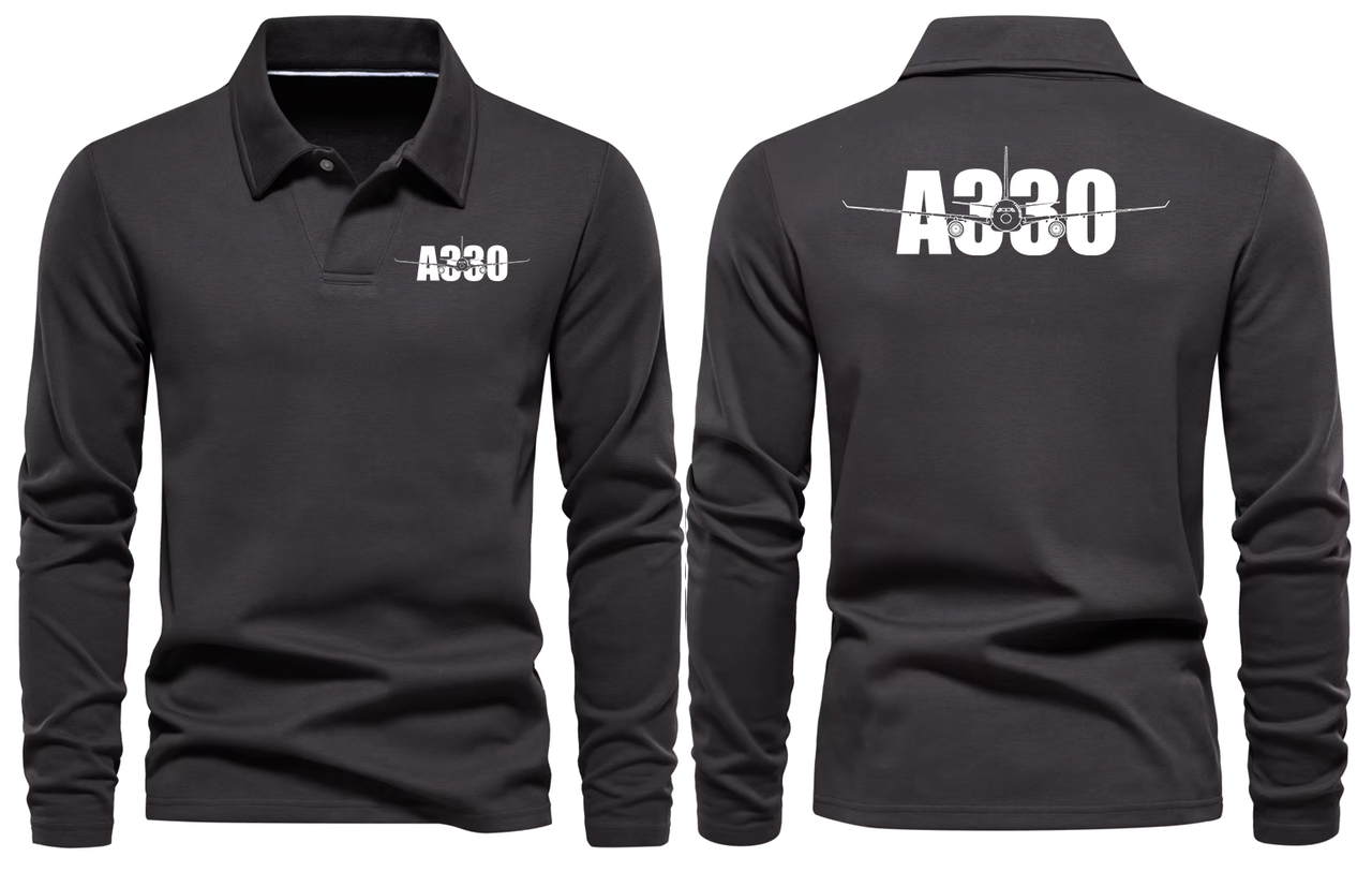 AIRBUS 330 LONG SLEEVE  POLO