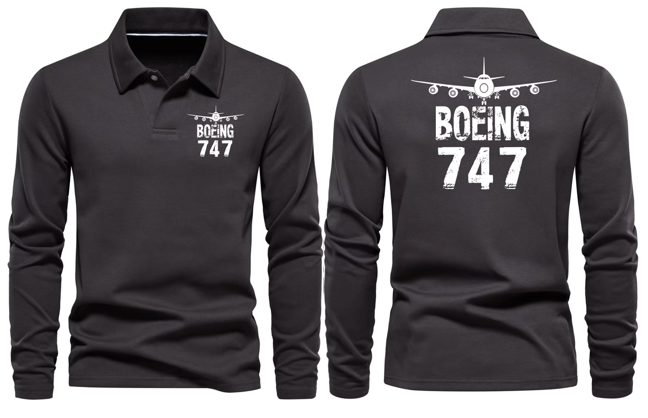 BOEING 747 LONG SLEEVE  POLO