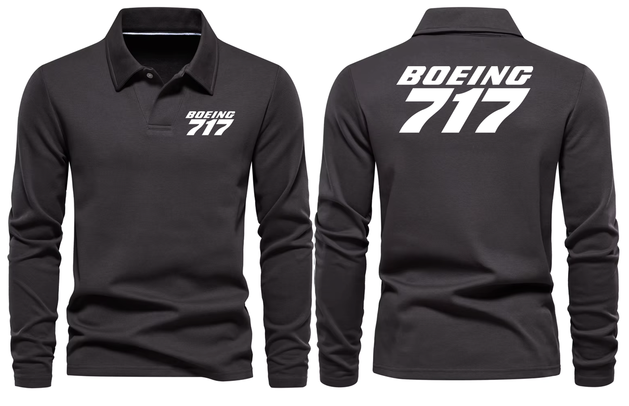 BOEING 717 LOGO LONG SLEEVE  POLO