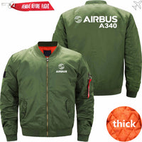 Thumbnail for AIRBUS A340 Boeing Ma-1 Bomber Jacket Flight Jacket Aviator Jacket THE AV8R