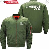 Thumbnail for AIRBUS A340 Boeing Ma-1 Bomber Jacket Flight Jacket Aviator Jacket THE AV8R