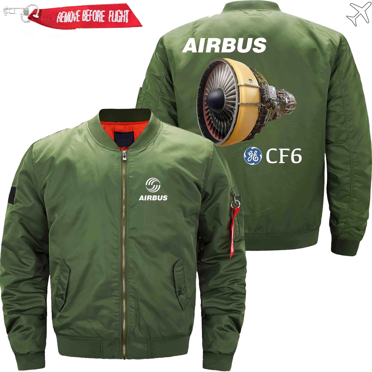 AIRBUS CF6 Aircraft Engine Ma-1 Bomber Jacket Flight Jacket THE AV8R