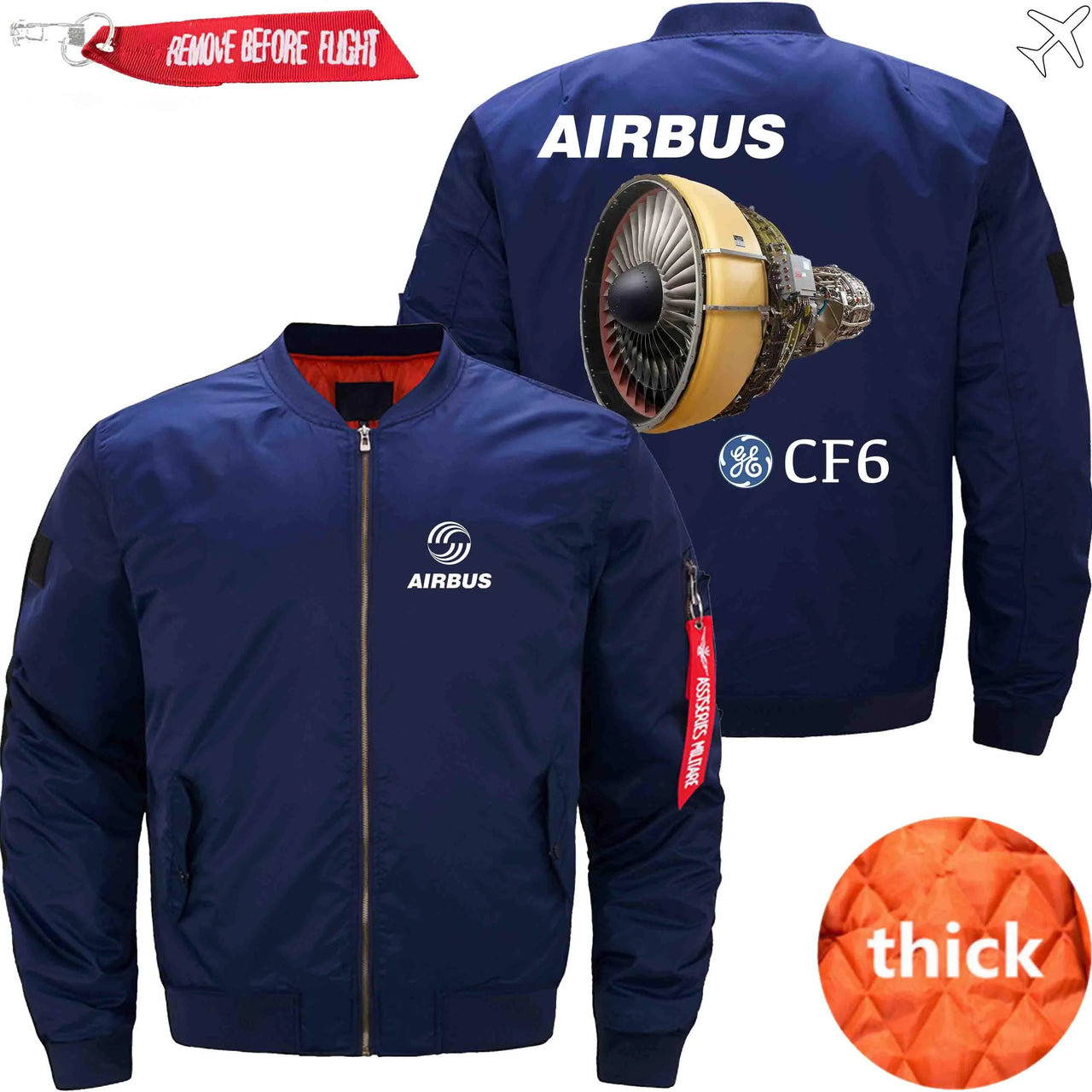 AIRBUS CF6 Aircraft Engine Ma-1 Bomber Jacket Flight Jacket THE AV8R