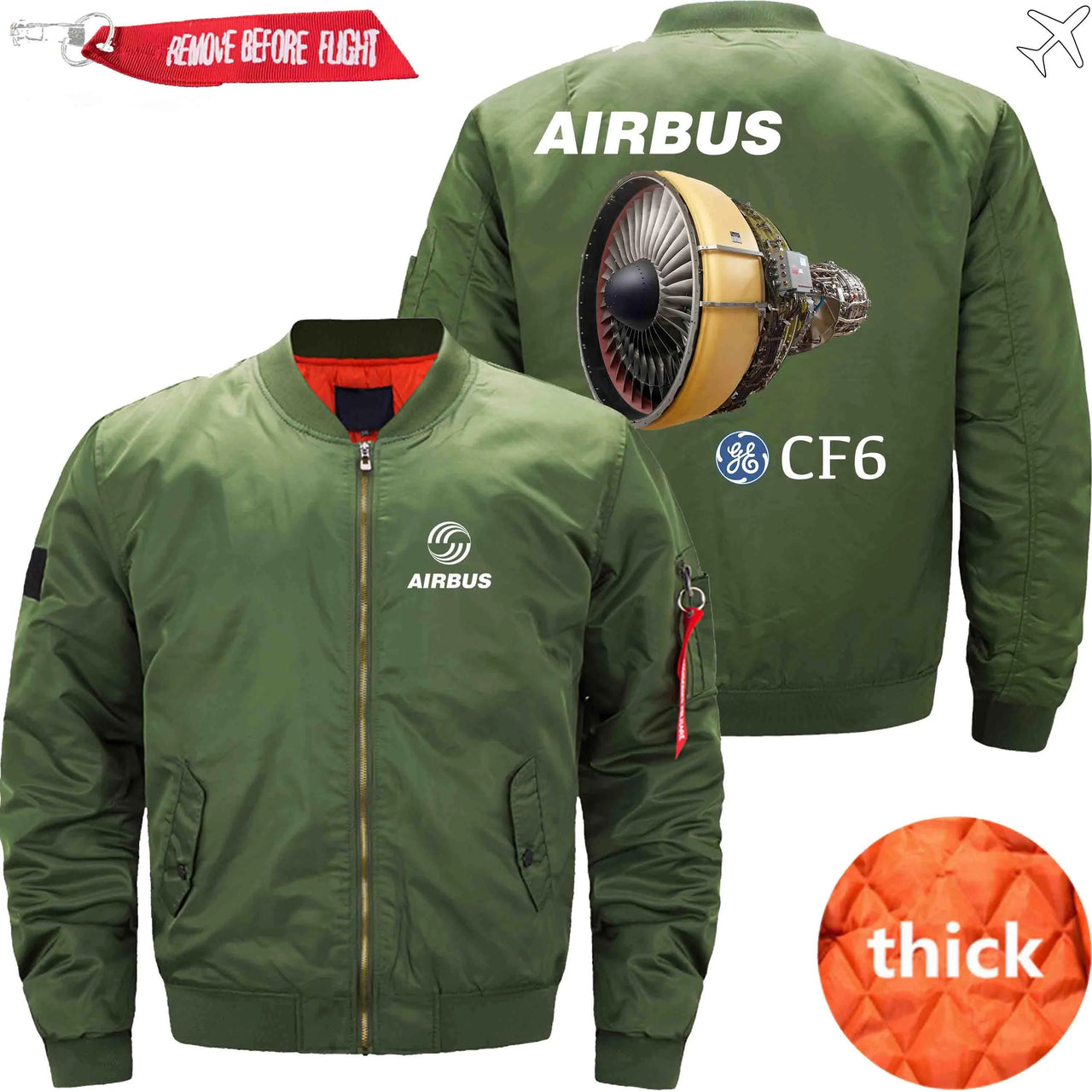 AIRBUS CF6 Aircraft Engine Ma-1 Bomber Jacket Flight Jacket THE AV8R