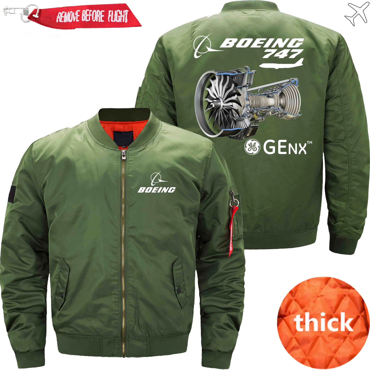 Boeing GENX THE 747 Ma-1 Bomber Jacket Flight Jacket Aviator Jack THE AV8R