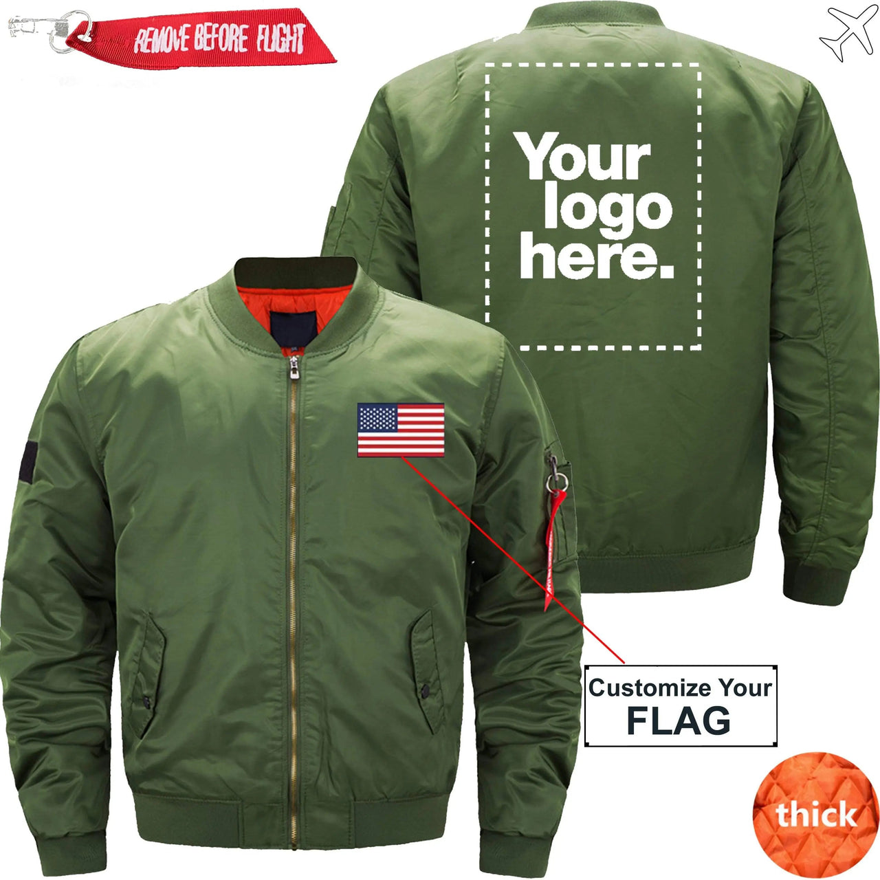 CUSTOM FLAG & LOGO DESIGNED PILOT  S - JACKET THE AV8R