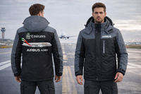 Thumbnail for Emirates Airbus A380 Winter Jacket – Water-Resistant, Windbreaker with Unique Design and Utility Pockets