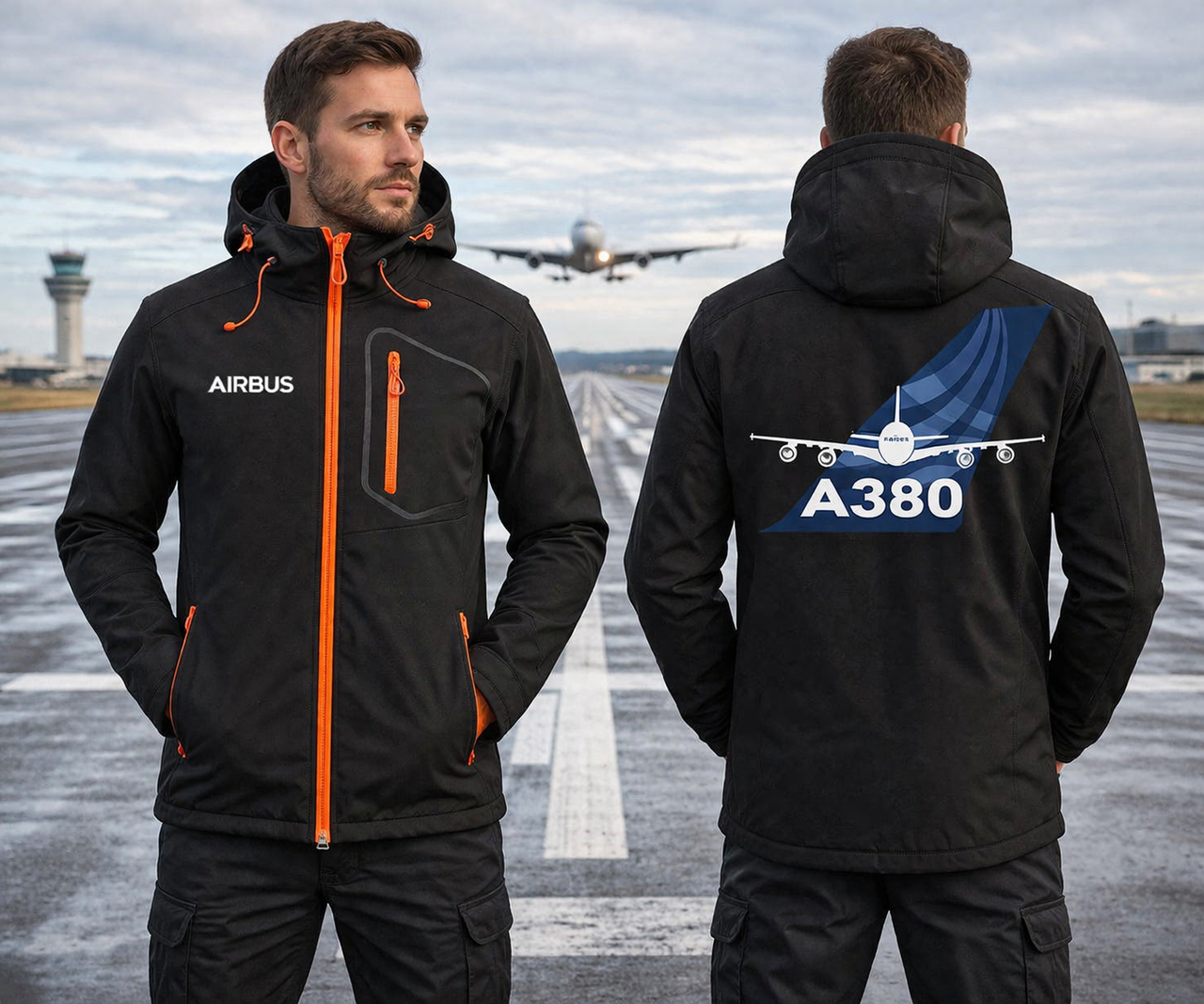 AIRBUS A380 WATERPROOF WINDPROOF SOFTSHELL HOODED JACKET
