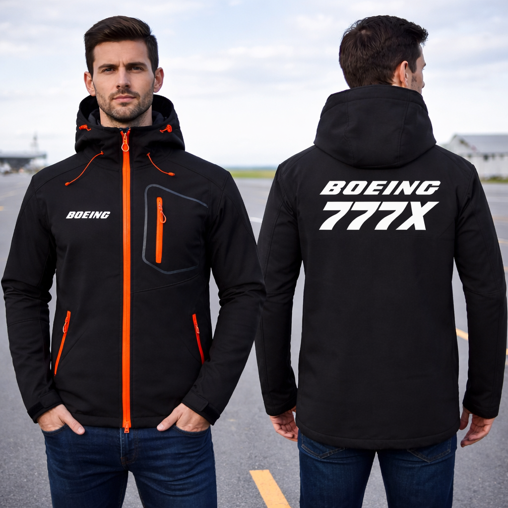 BOEING 777X WATERPROOF WINDPROOF SOFTSHELL HOODED JACKET