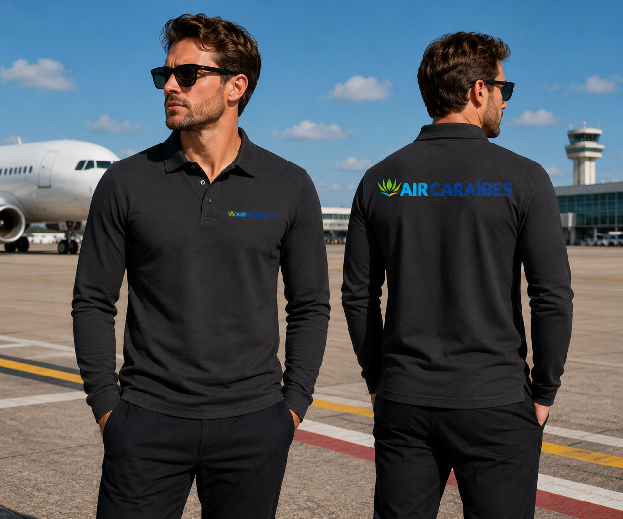 AIR CARAUBEES LONG SLEEVE  POLO