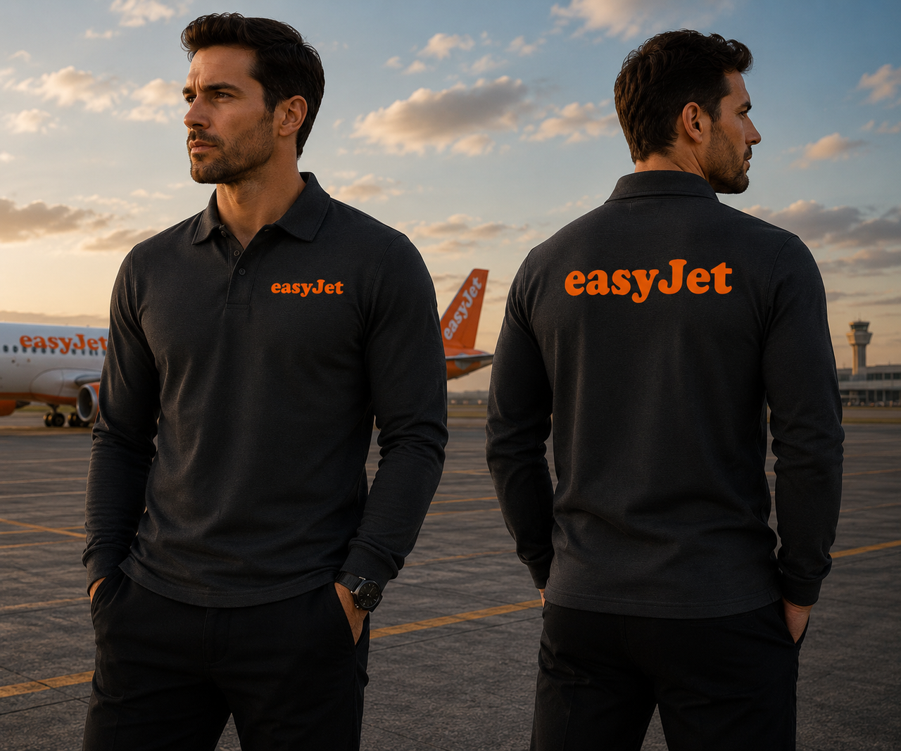 EASY JET LONG SLEEVE  POLO