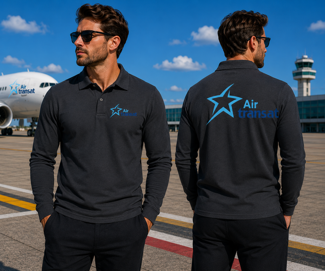 AIR TRANSAT LONG SLEEVE  POLO 01