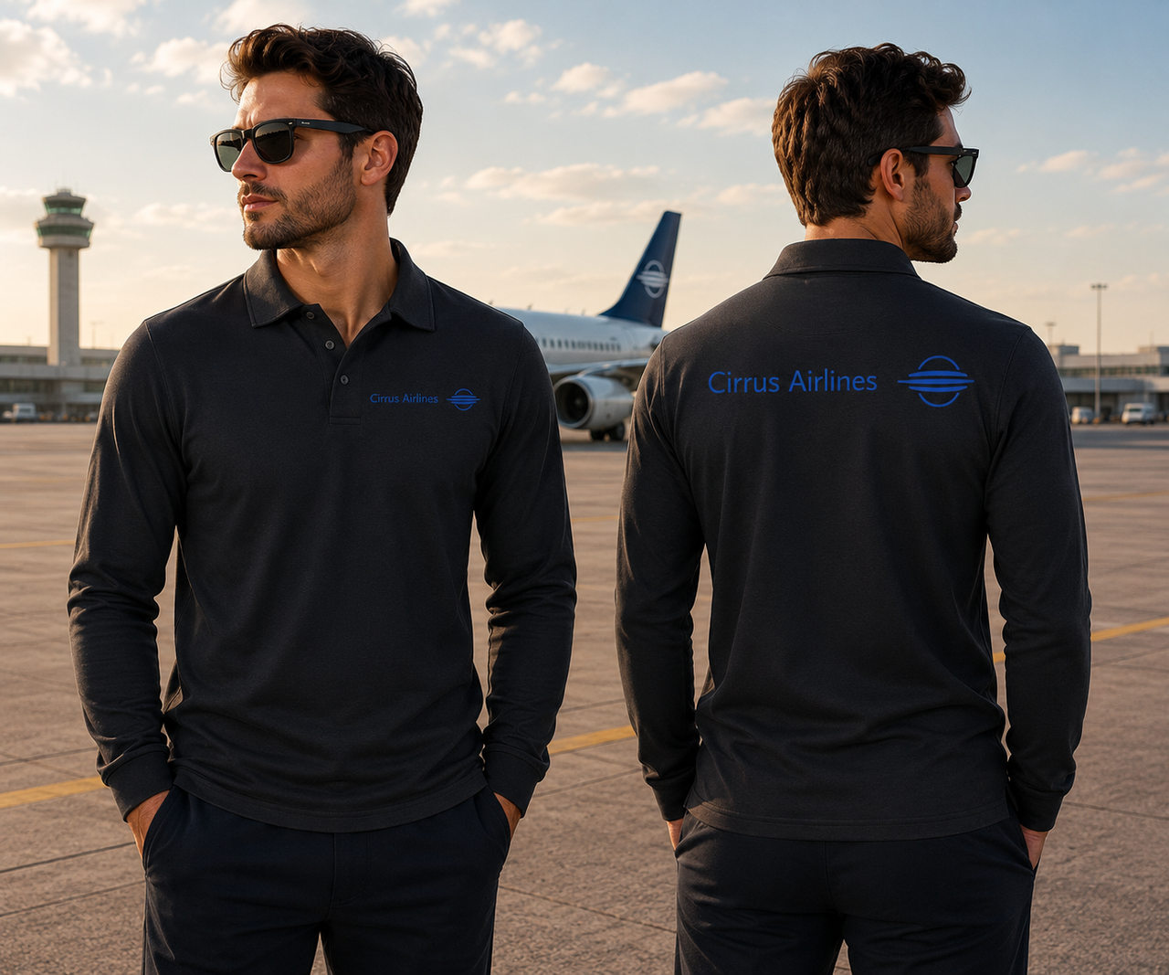 CIRRUS AIRLINES LONG SLEEVE  POLO