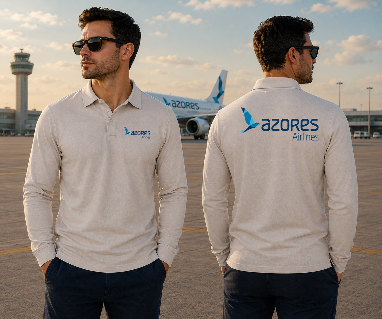 AZORES AIRLINES LONG SLEEVE  POLO