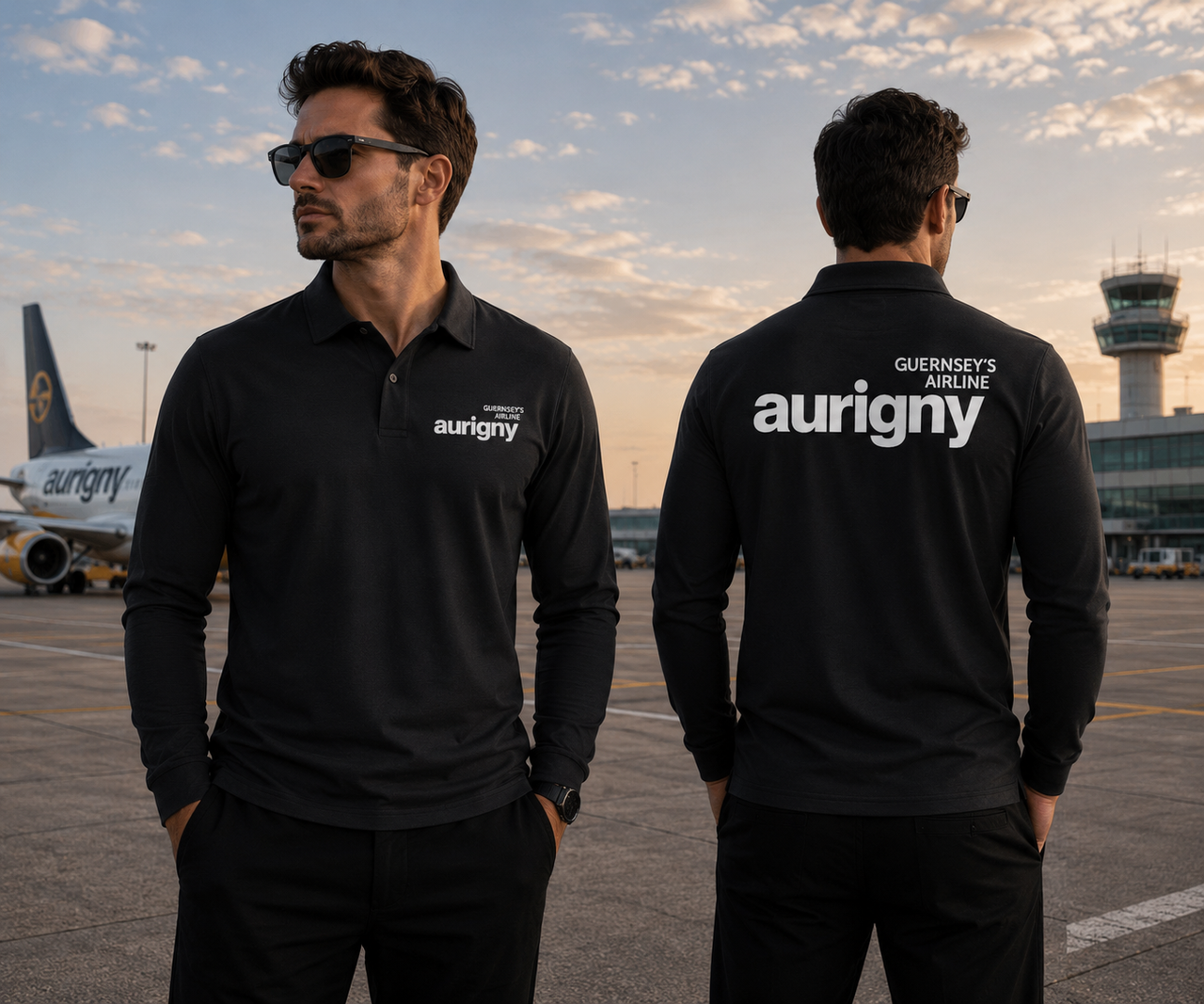 AURIGNY  AIRLINES LONG SLEEVE  POLO