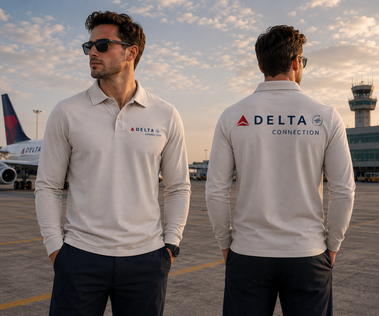 DELTA CONNECTION LONG SLEEVE  POLO