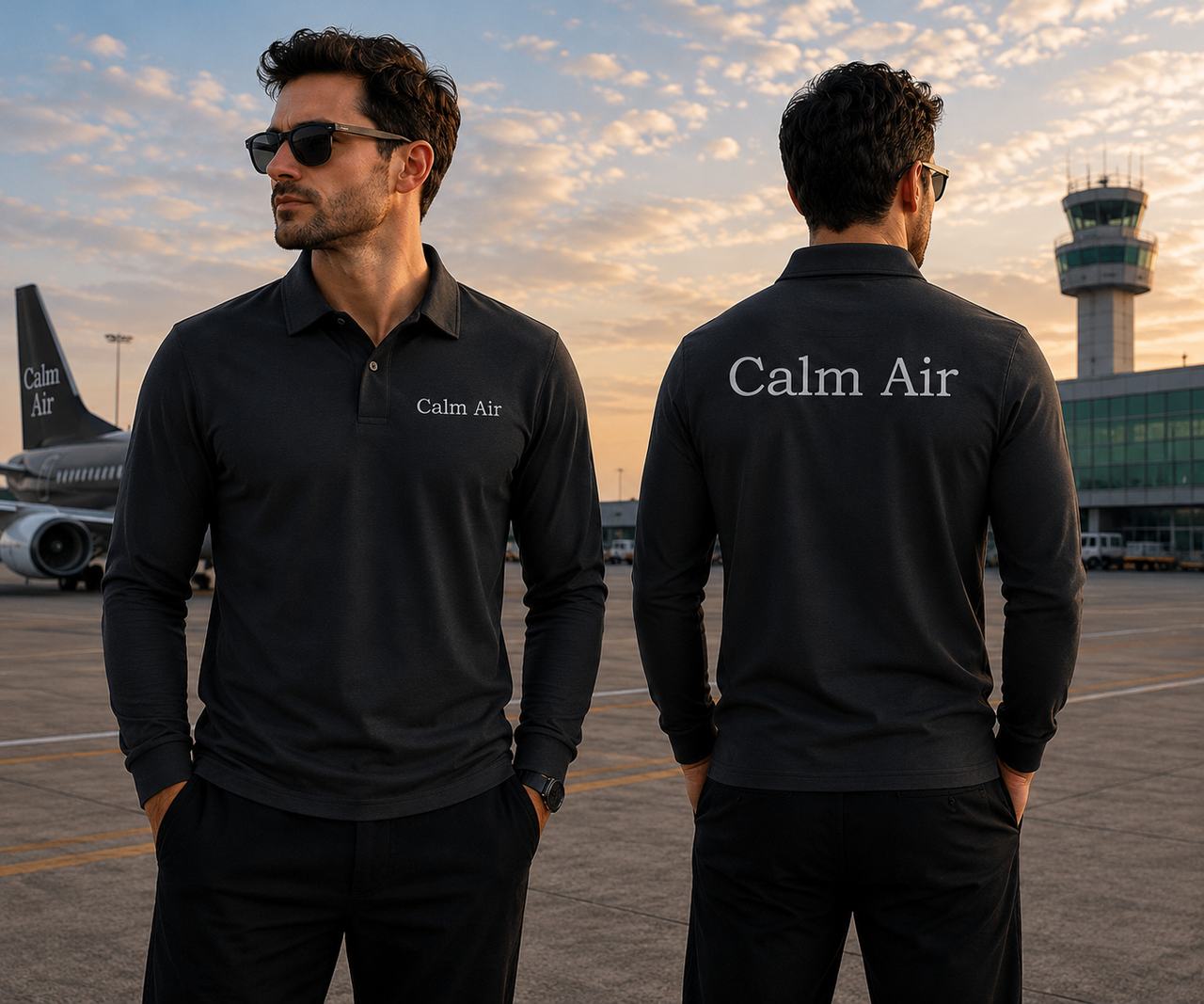 CALM AIR LONG SLEEVE  POLO