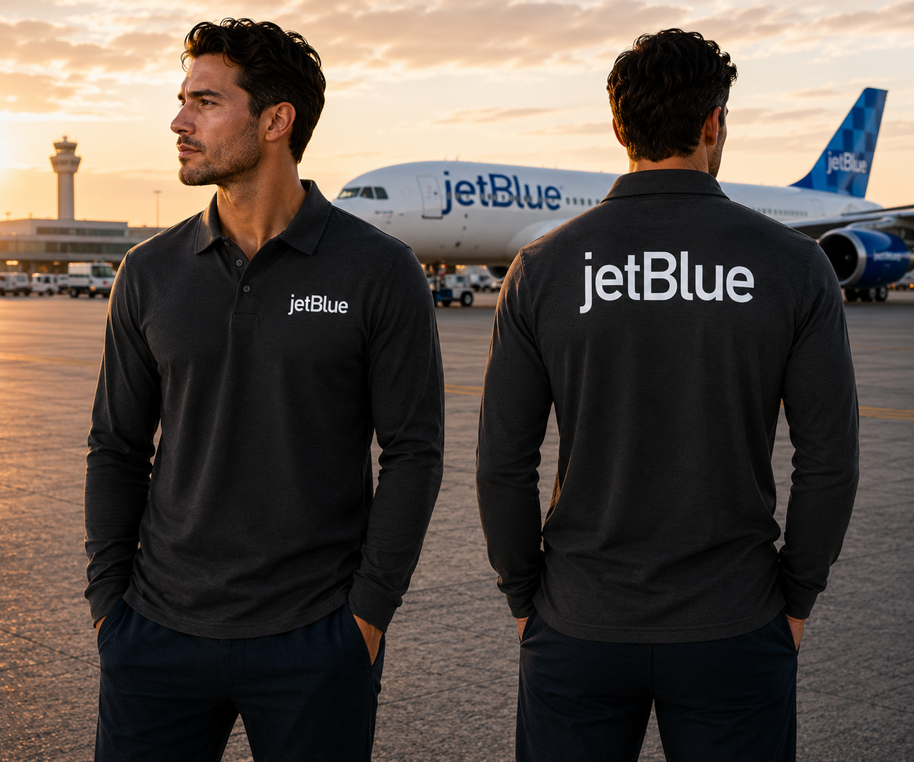 JETBLUE LONG SLEEVE  POLO