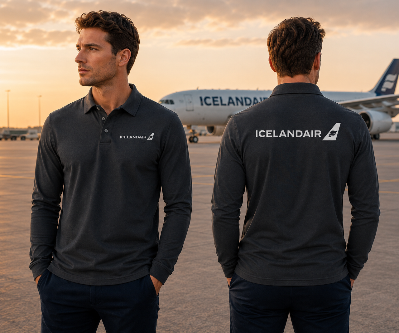 ICELAND AIR  LONG SLEEVE  POLO