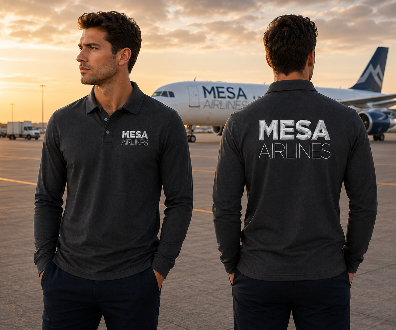MESA AIRLINES  LONG SLEEVE  POLO