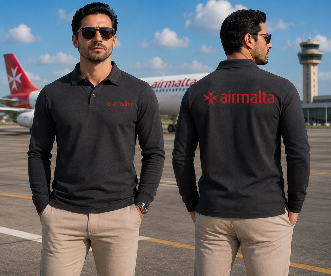 AIR MALTA LONG SLEEVE  POLO