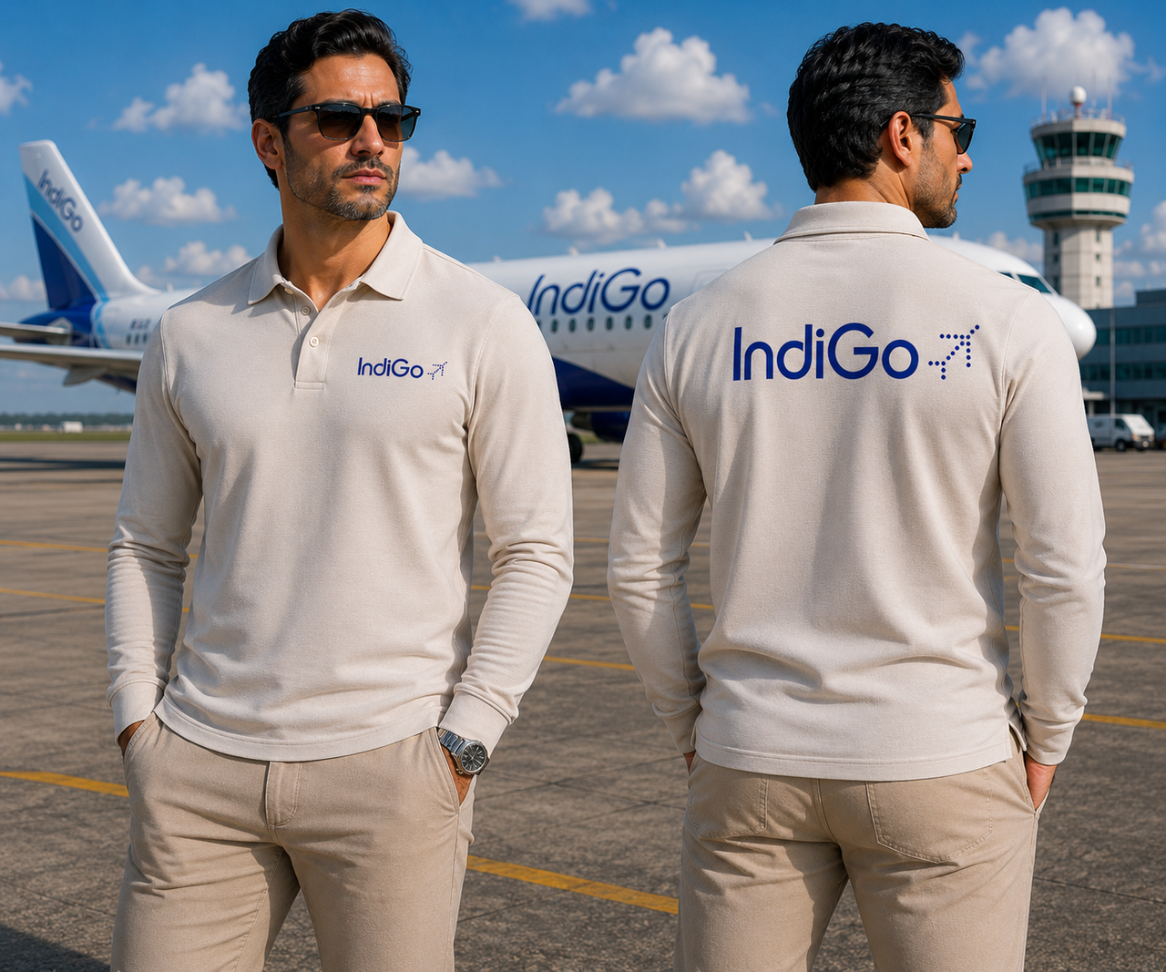 INDIAGO AIRLINES LONG SLEEVE  POLO