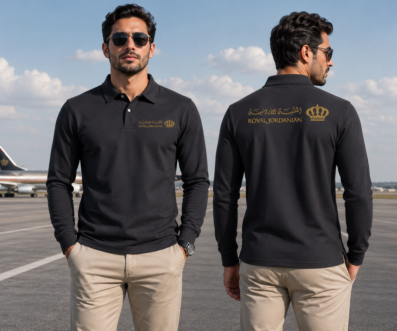 ROYAL JORDANIAN  LONG SLEEVE  POLO