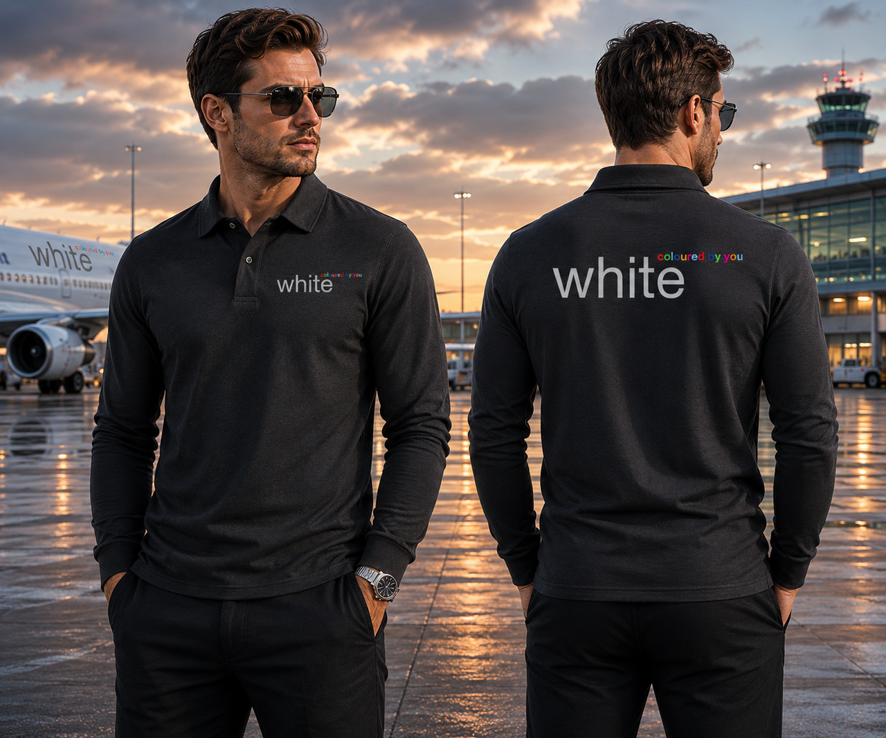 WHITE  LONG SLEEVE  POLO