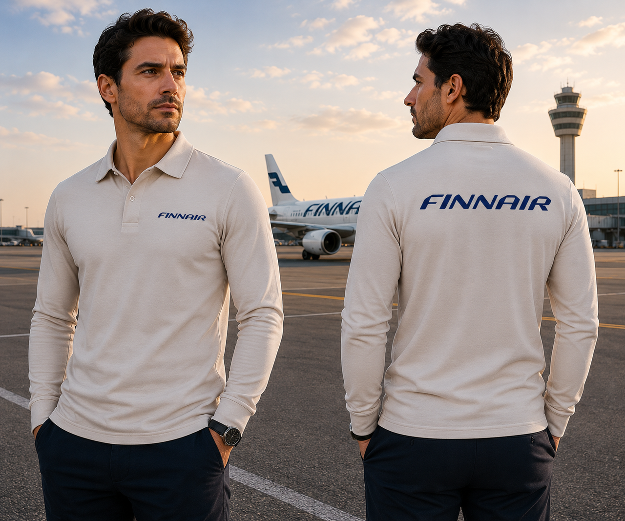 FINN  AIRLINES LONG SLEEVE  POLO