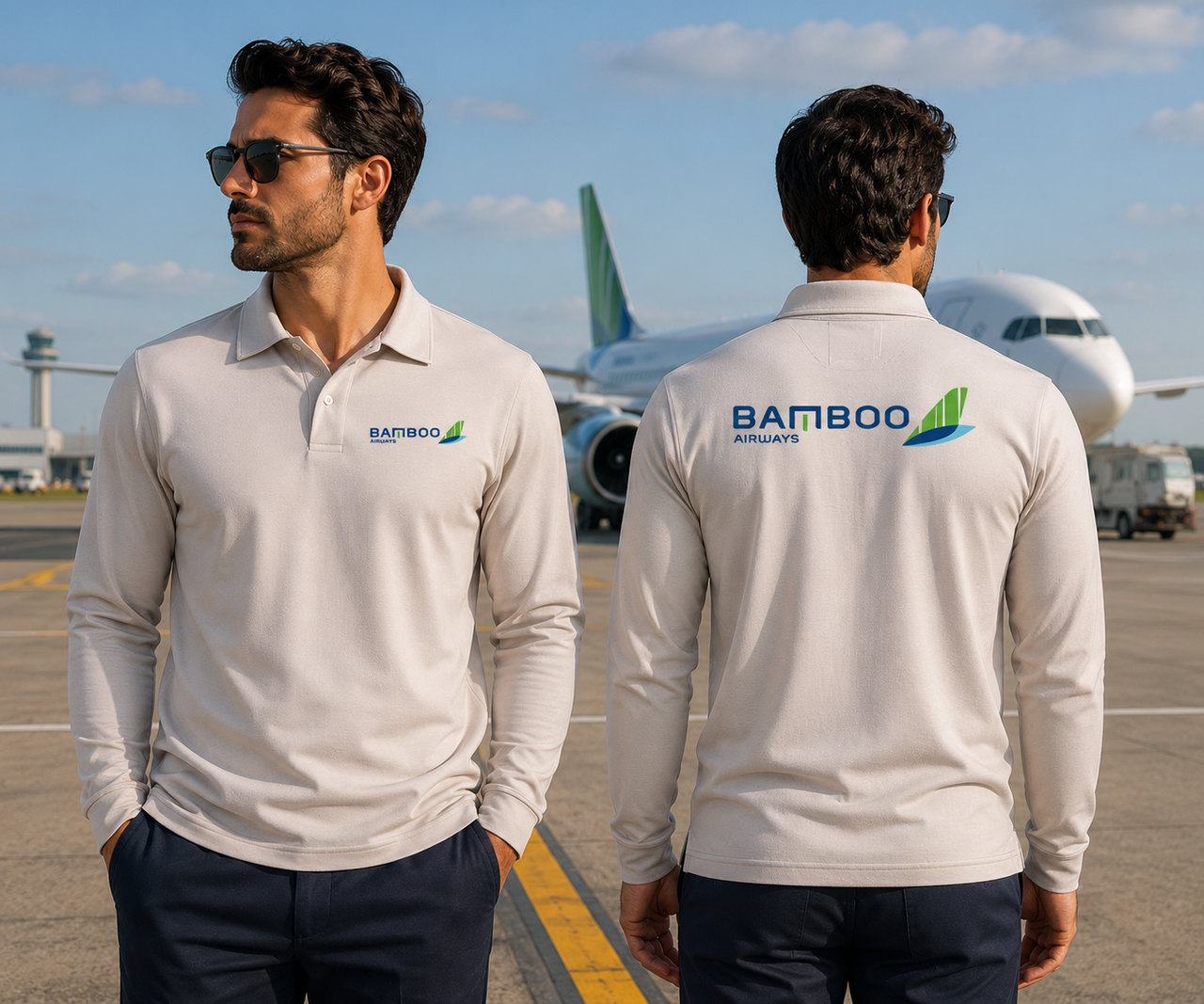 BAMBOO AIRWAYS LONG SLEEVE  POLO