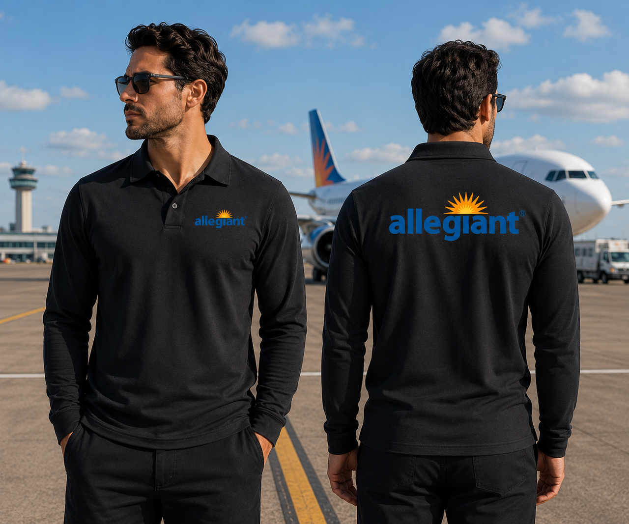 ALLEGIANT AIRWAYS LONG SLEEVE  POLO
