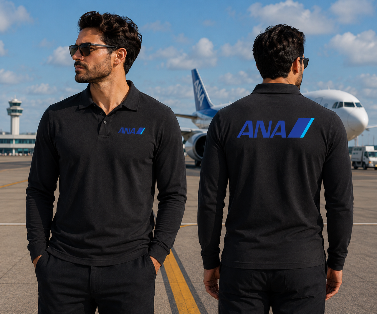 ANA  AIRLINES LONG SLEEVE  POLO 01
