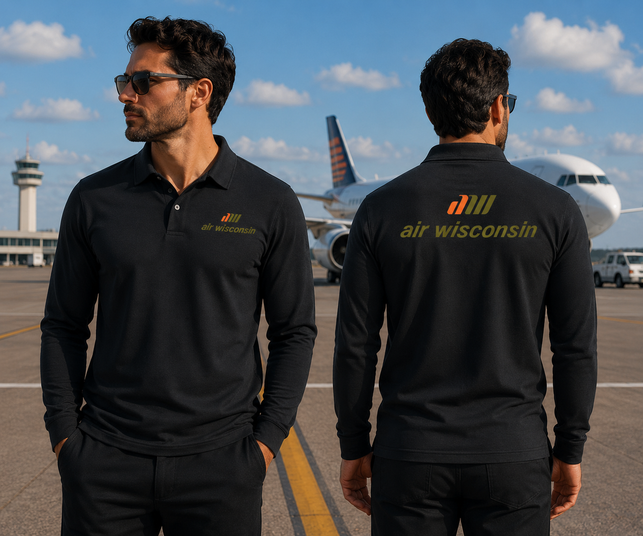 AIR WISCONSIN  LONG SLEEVE  POLO