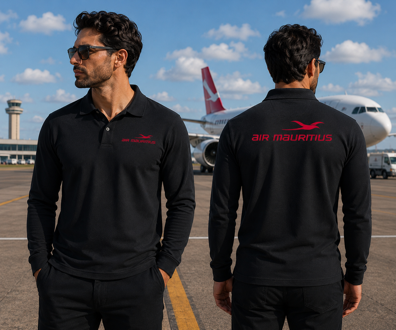 MAURITIUS AIRLINES LONG SLEEVE  POLO