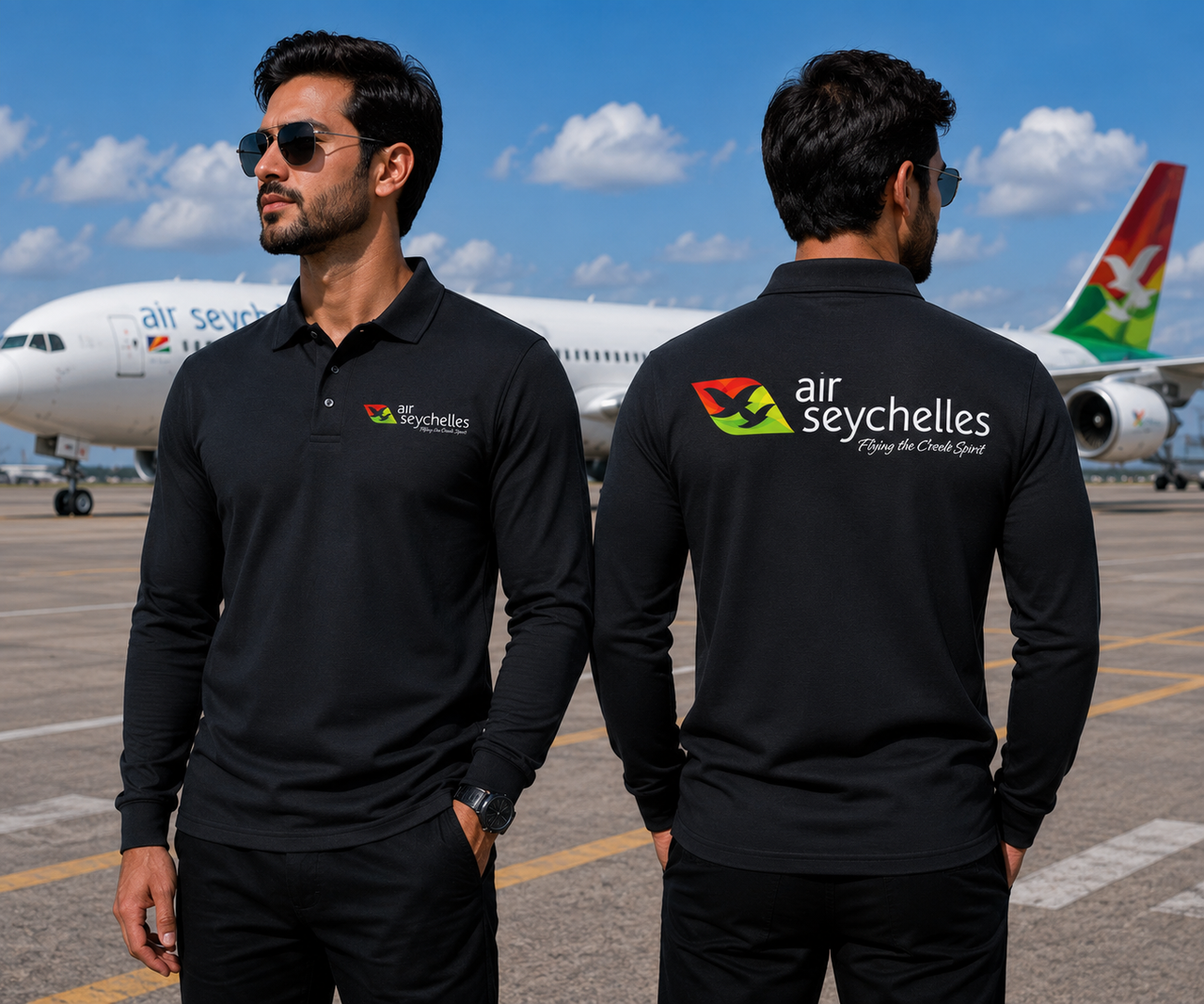 SEYCHELLES AIRLINES LONG SLEEVE  POLO