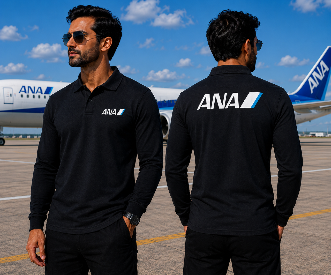 ANA AIRLINES LONG SLEEVE  POLO