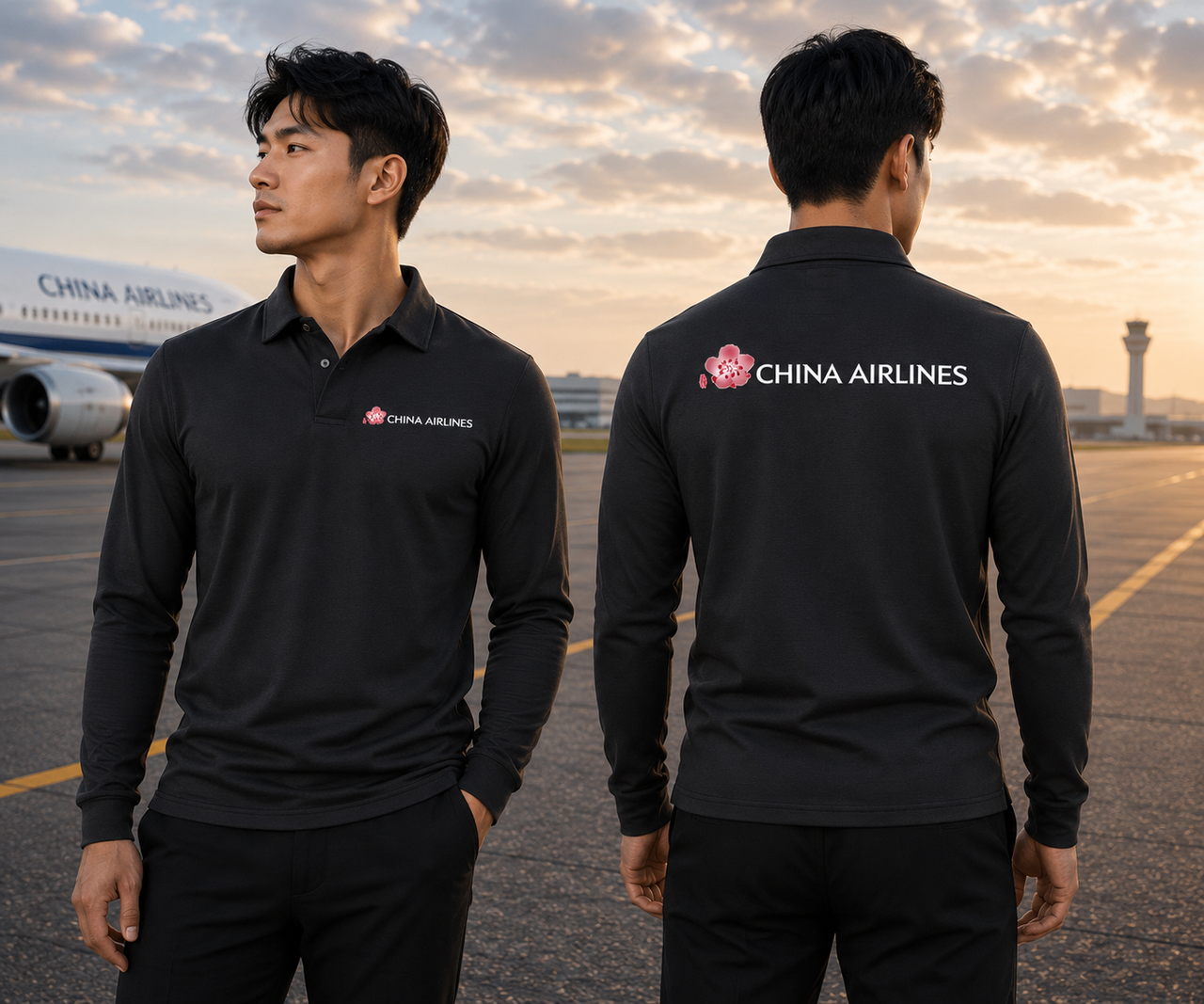 CHINA AIRLINES LONG SLEEVE  POLO 01