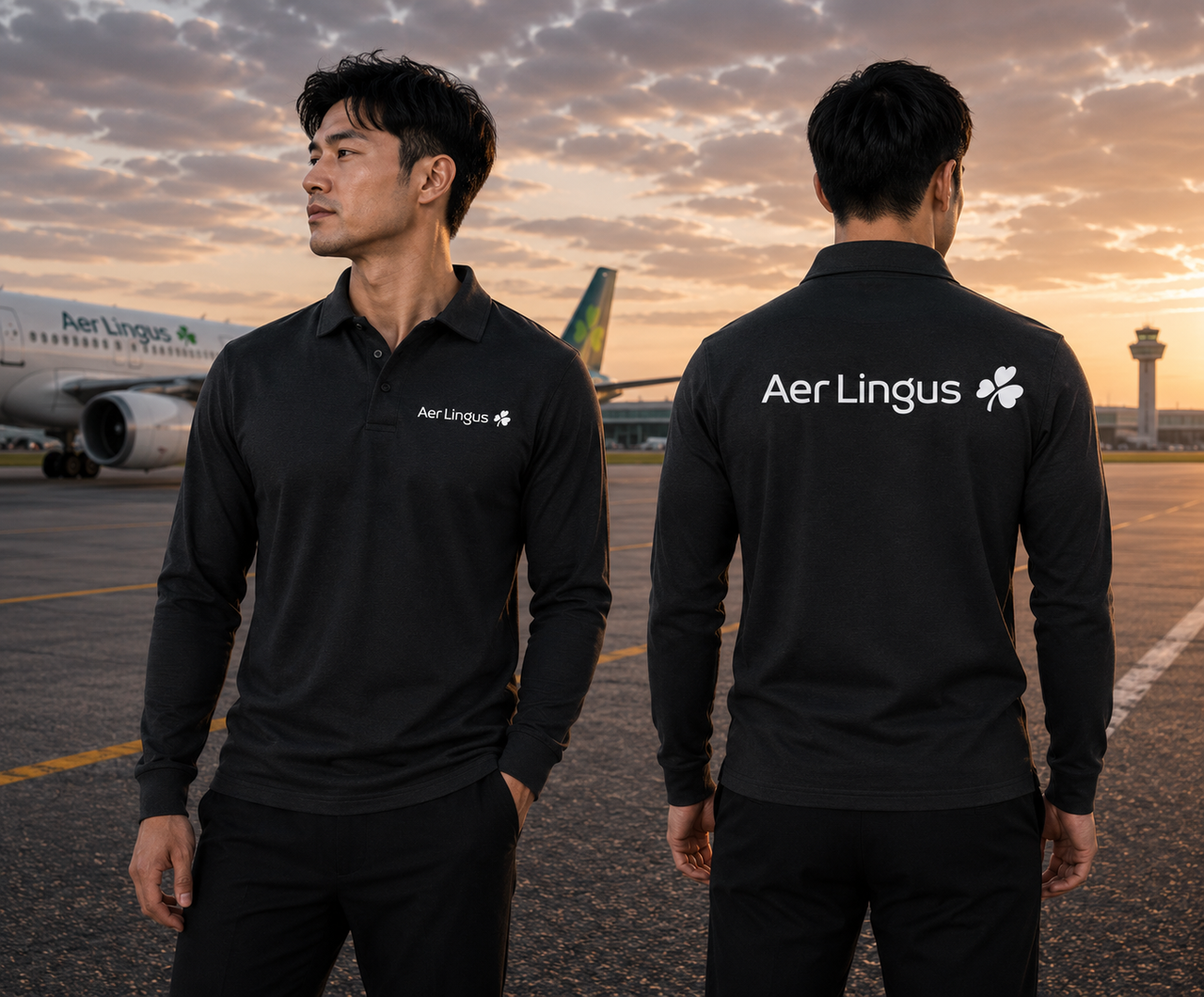 AER LINGUS AIRLINES LONG SLEEVE  POLO 01