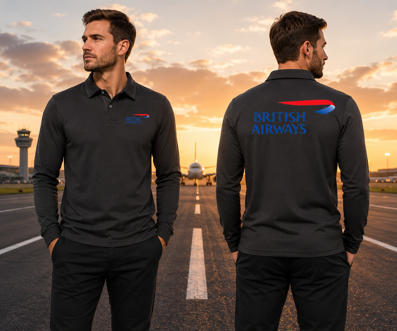 BRITISH AIRWAYS LONG SLEEVE  POLO