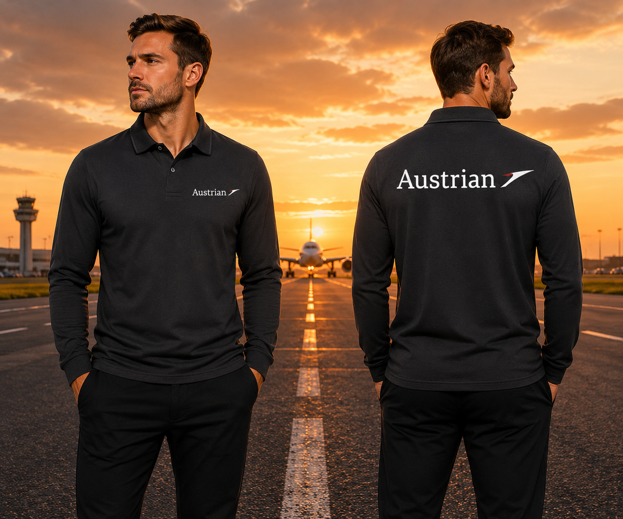 AUSTRIAN AIRLINES LONG SLEEVE  POLO