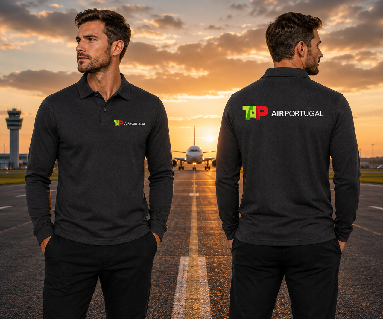 PORTUGAL AIRLINES LONG SLEEVE  POLO