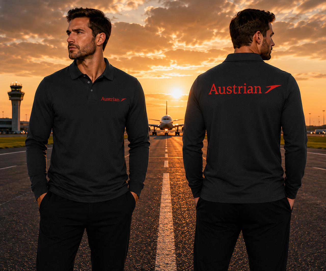 AUSTRAIN AIRLINES LONG SLEEVE  POLO