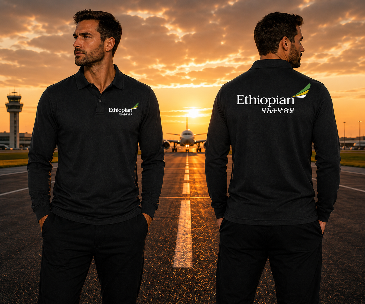 ETHIOPIAN AIRLINES LONG SLEEVE  POLO