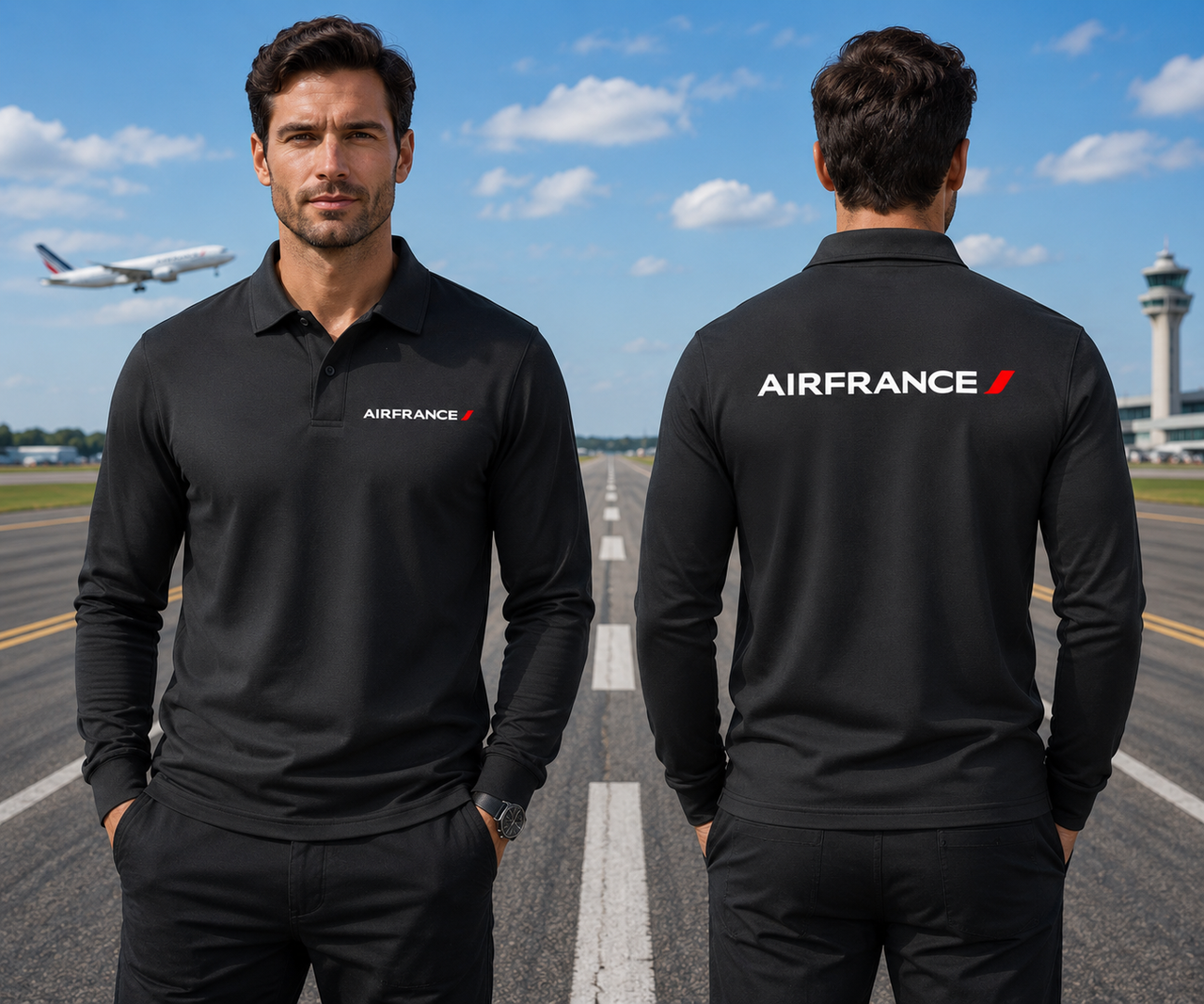 FRANCE AIRLINES LONG SLEEVE  POLO